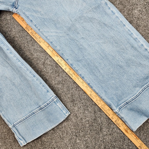 KanCan Wide Leg Jeans Womens 11/29 Light Wash Blue High Rise Crop Stretch Denim - Picture 7 of 9